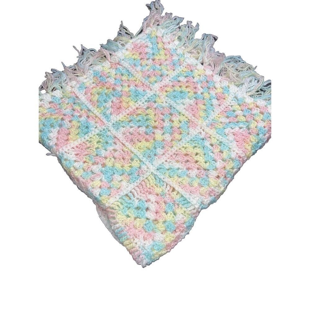 New Handmade Crocheted Baby BlanketSquare throw blanket Approx 34" Square